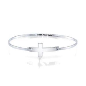 Gratitude & Grace "Faith Hope Love" Sideways Cross Bangle